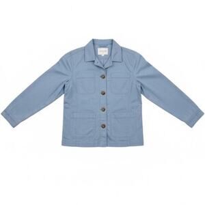 Talbots Light Pastel Blue Utility Jacket Workwear Office Medium Career Spring